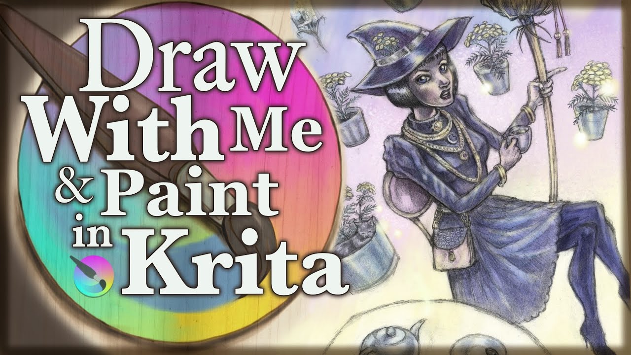 Draw with Me and Paint in Krita (Tansy Witch)