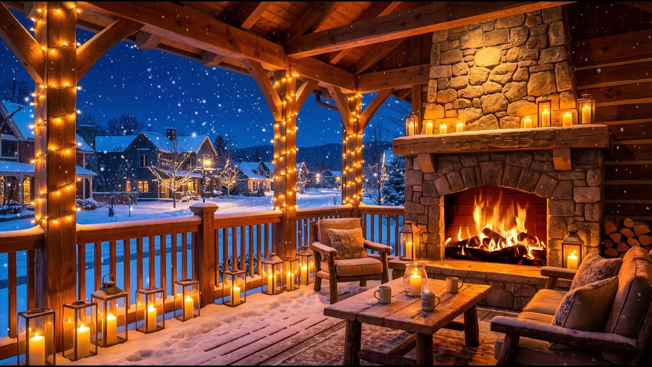 Cozy Snowy Neighborhood ✨ Relaxing Piano Music for Sleep, Study & Focus