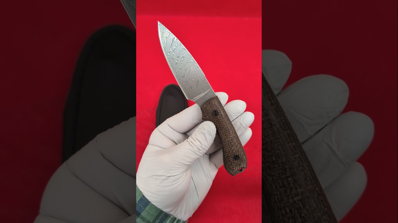 Guardian 3 with Burlap Micarta - Nichols Stainless Damascus by Bradford Knives *Sprint Run*