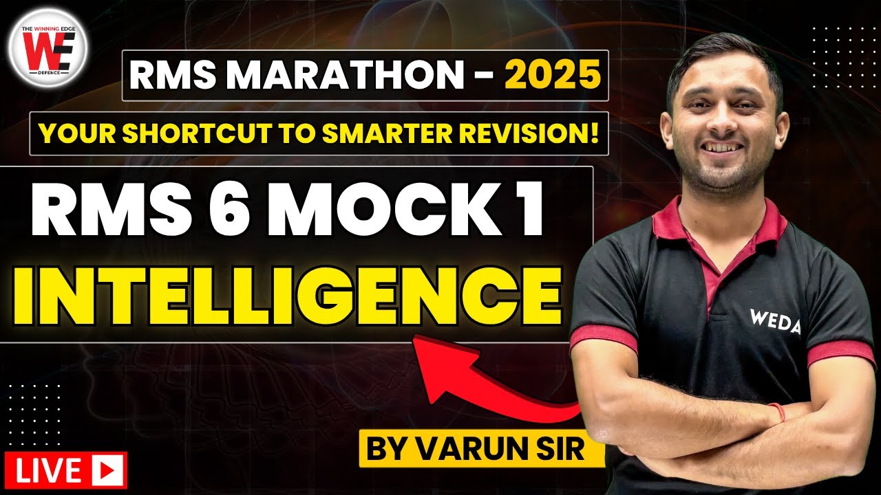 RMS 6 MOCK 1 INTELLIGENCE | Sainik School | RMS | RIMC | JNV Entrance Exam Preparation