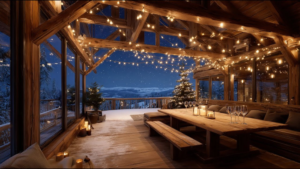 New Year’s Cabin Celebration Ambience | Distant Fireworks | Soft Music
