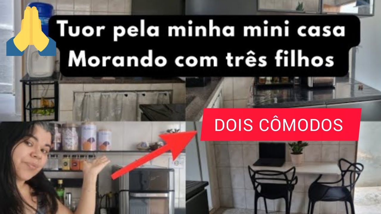 COMO  E MORAR EM UMA CASA DE  DOIS CÔMODOS com três filhos. Tuor completo 