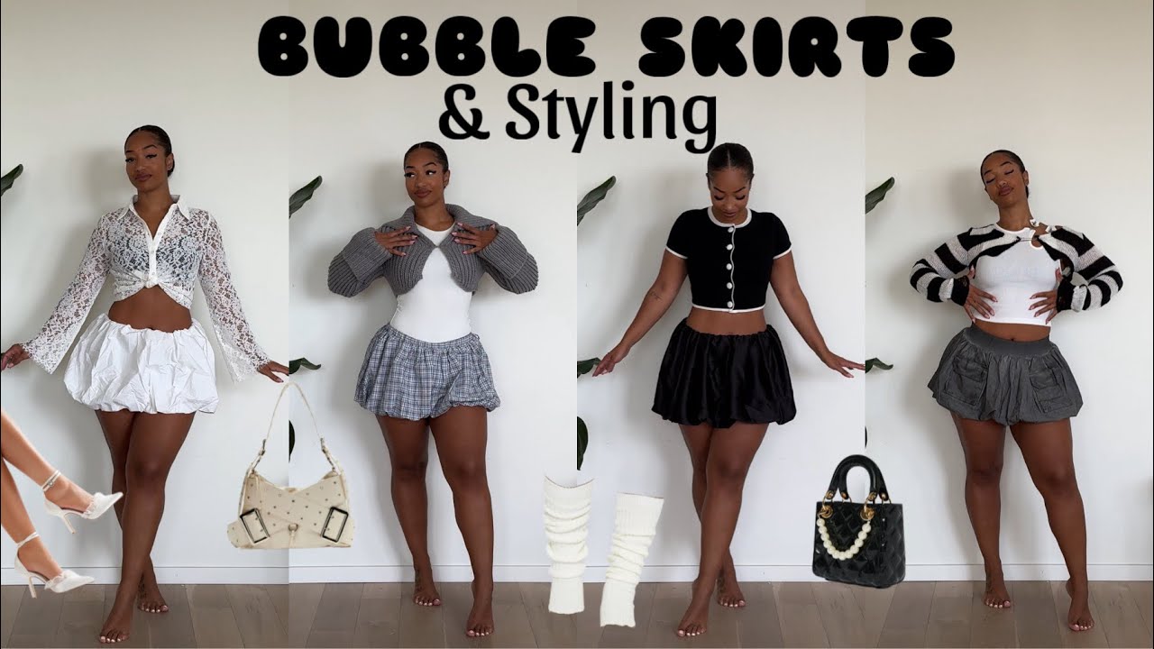 TRENDY TRY-ON HAUL AND STYLING | BUBBLE SKIRTS ft FashionNova