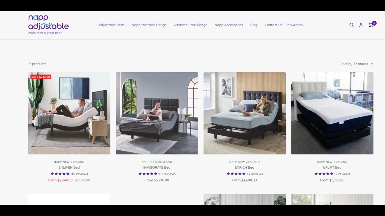 All five Adjustable Beds in Napp Range 2025
