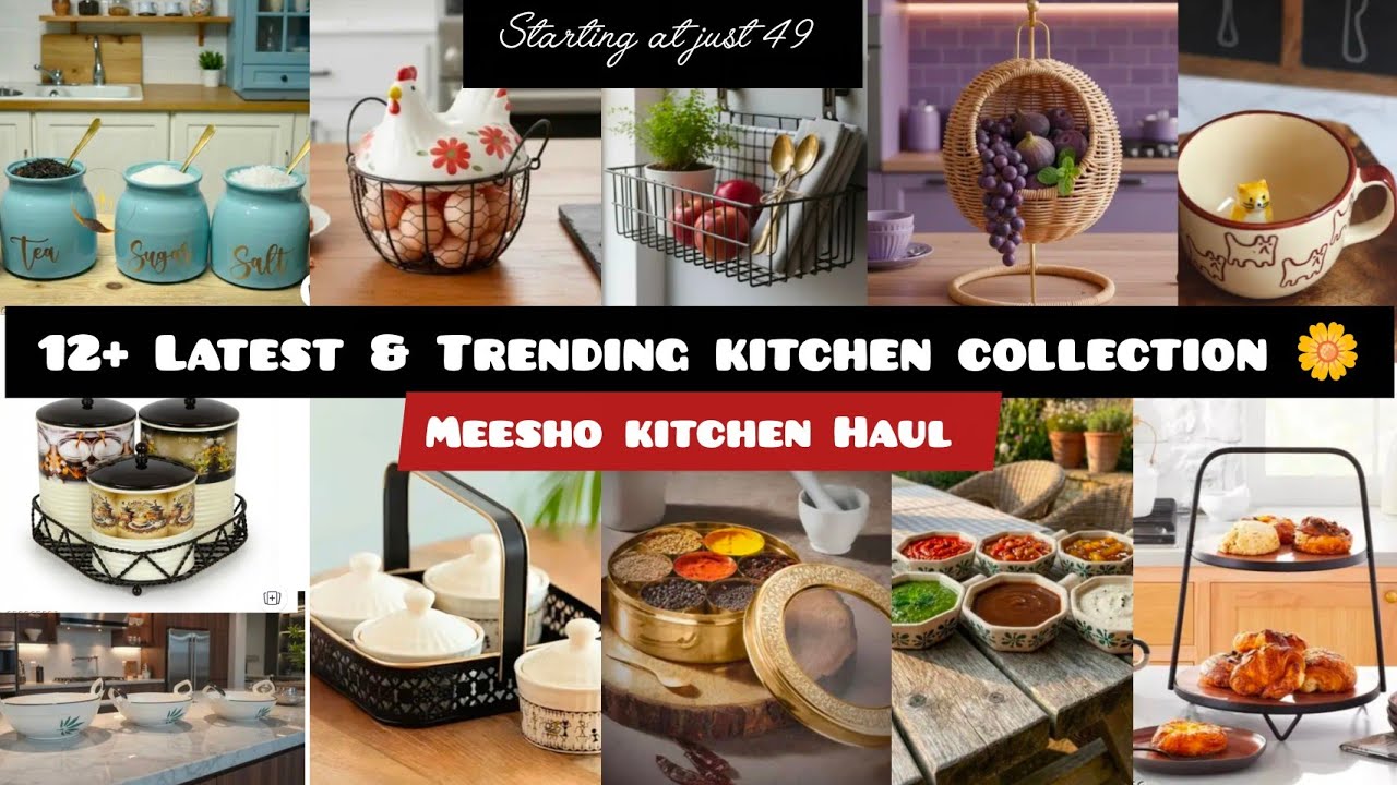 12+ Affordable & Asthetic Kitchen Collection 🌼|| Most Viral kitchen find |  Meesho kitchen Haul  