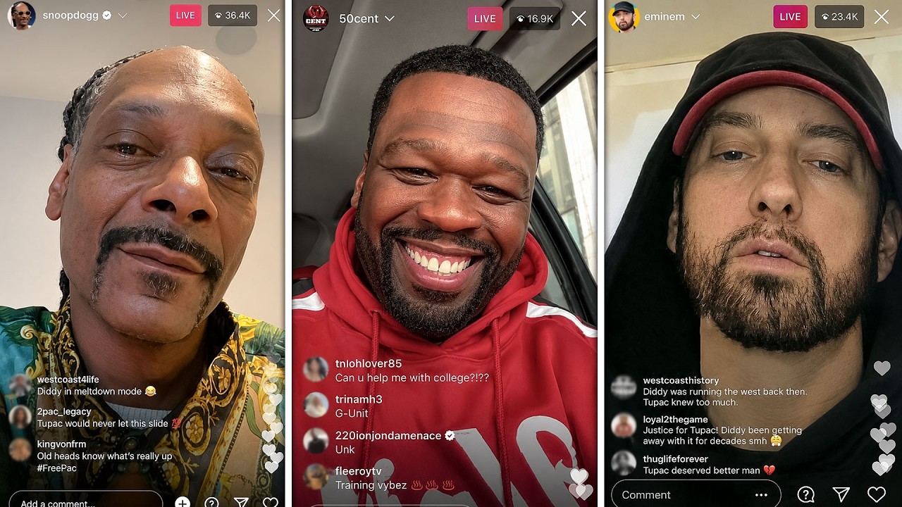 Реакция рэперов на обвинение Diddy в убийстве Тупака