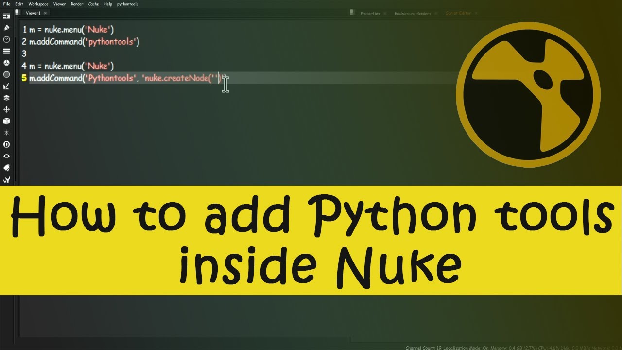 Nuke python tutorial | How to add a Python tool inside Foundry Nuke