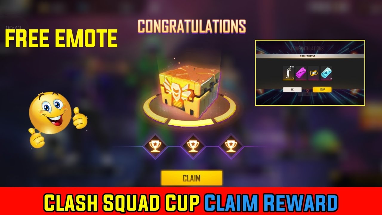 clash squad cup free fire || claim clash squad cup reward