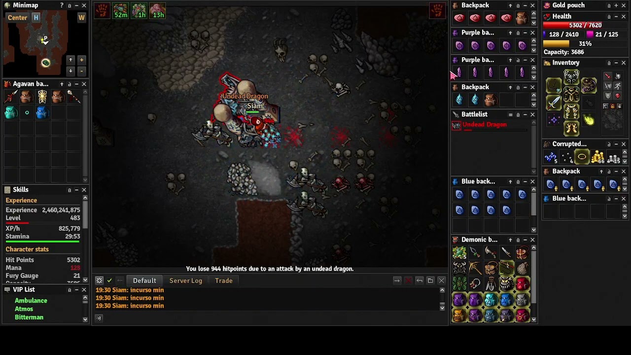 Undead Dragon Hell - Medivia - Destiny (with bloodlust stance)