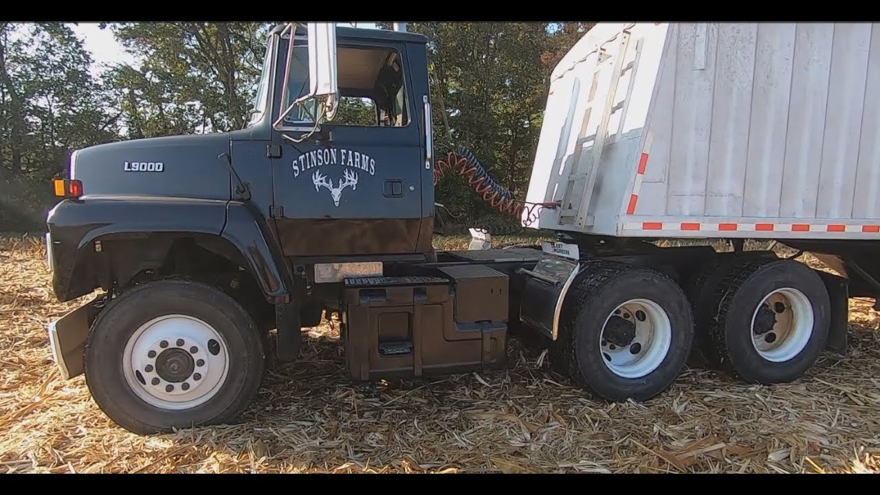 Ford L9000 hauling the first load of corn for the year.