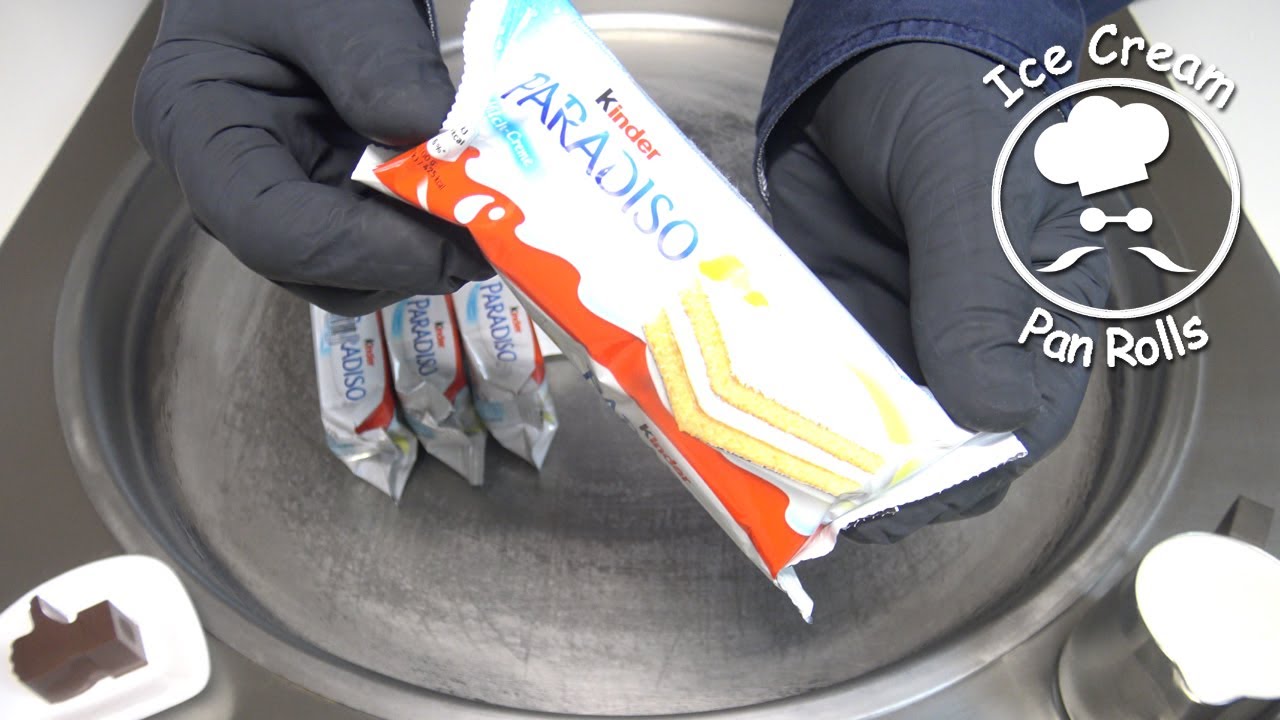 KINDER PARADISO Ice Cream Rolls | ASMR food sound | Mukbang | oddly satisfying | no talking | no ads