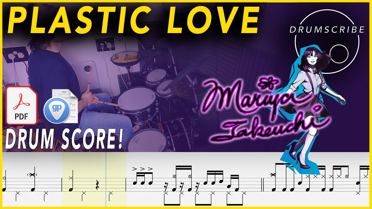 Plastic Love - Mariya Takeuchi | DRUM SCORE Sheet Music | #284 DRUMSCRIBE