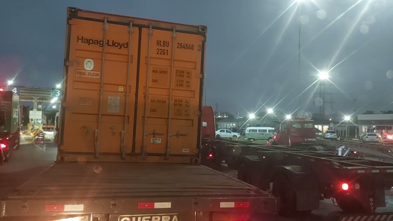 passo a passo, como carregar container no porto.