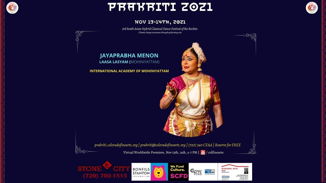 CFAA Presents Jayaprabha Menon (Mohiniyattam) @ Prakriti 2021 -  Welcome Message From the Artist