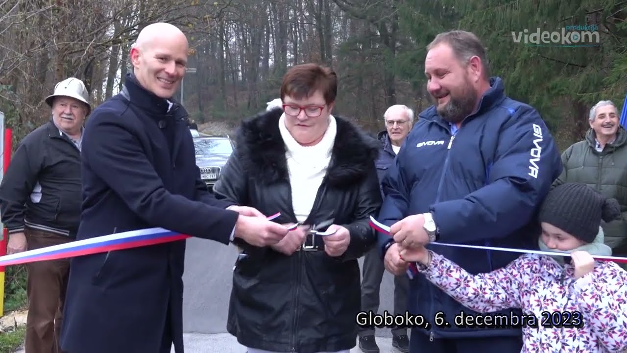 Otvoritev novega obnovljenega cestnega odseka v KS Globoko