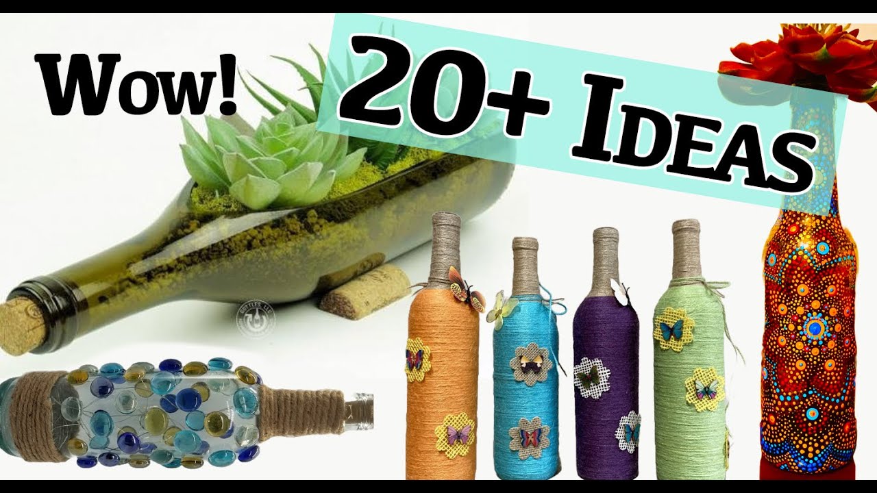 DIY IDEAS TO UPCYCLE GLASS BOTTLES | BEER AND WINE BOTTLE UPCYCLE