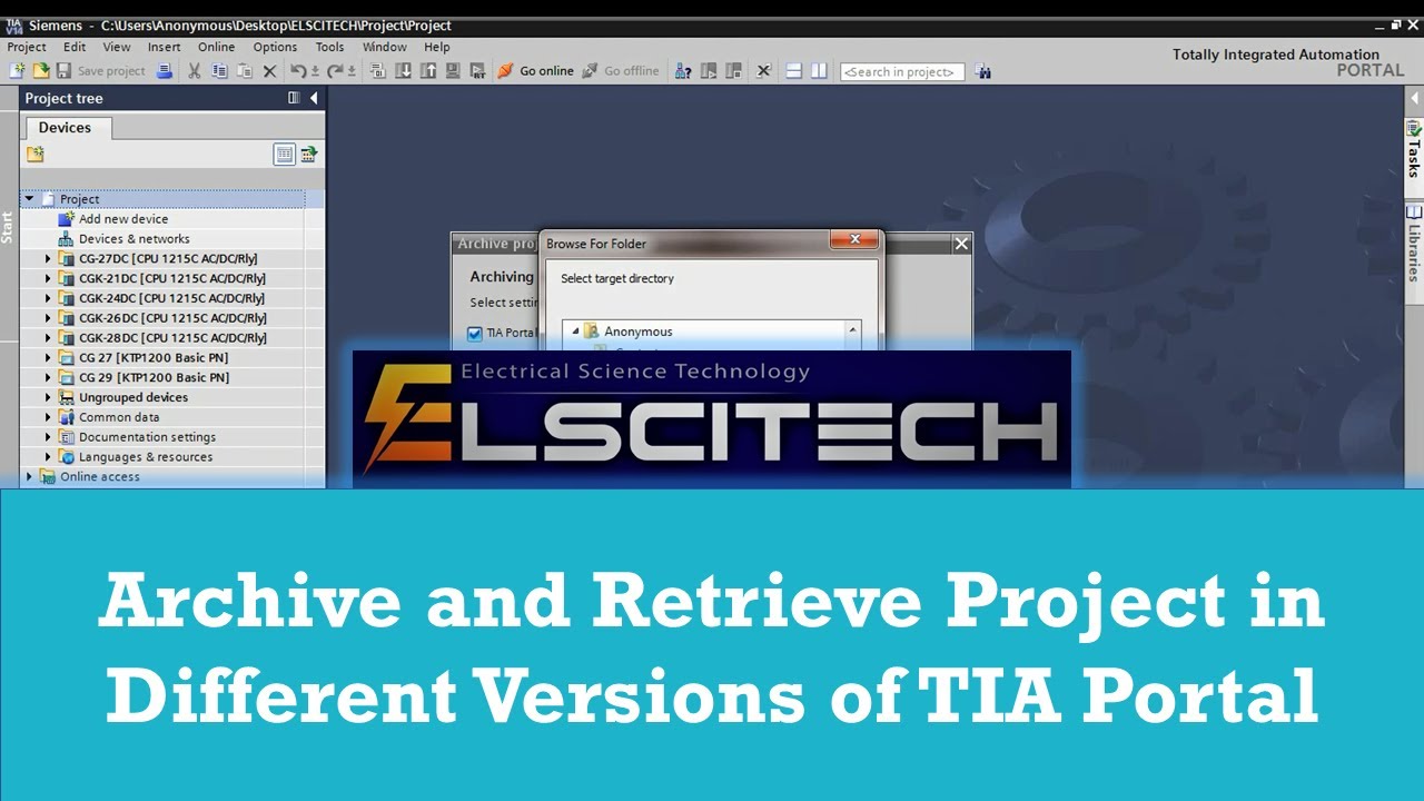 Archive and Retrieve Project in Different Versions of TIA Portal