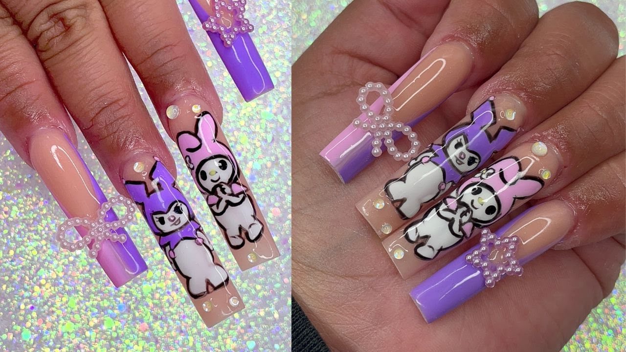 KUROMI & MY MELODY NAILS