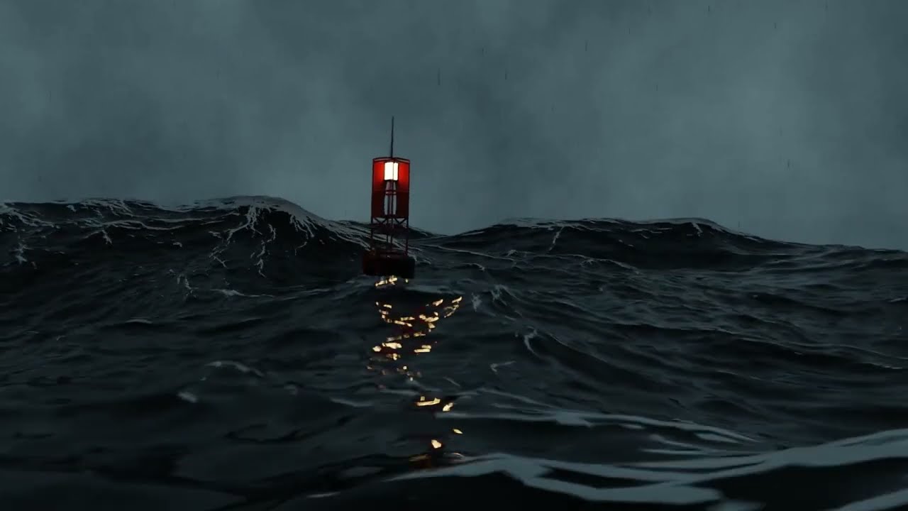 Buoy Riding A Stormy Ocean - Blender Animation