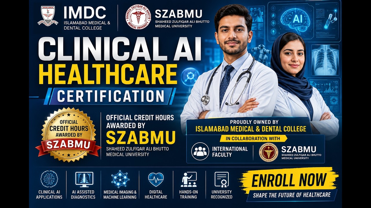 Clinical AI Healthcare Certification | Official SZABMU Credit Hours | IMDC &times; International Faculty