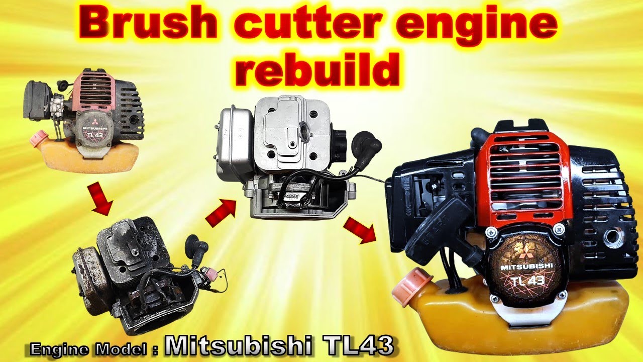 Mitsubishi TL43, two stroke brush cutter engine rebuild