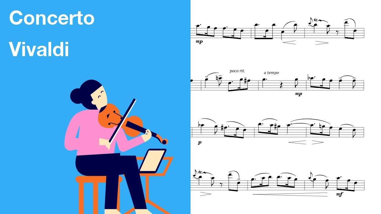 Vivaldi - Concerto in D Minor RV 565 - 4. Largo [Violin Sheet Music]