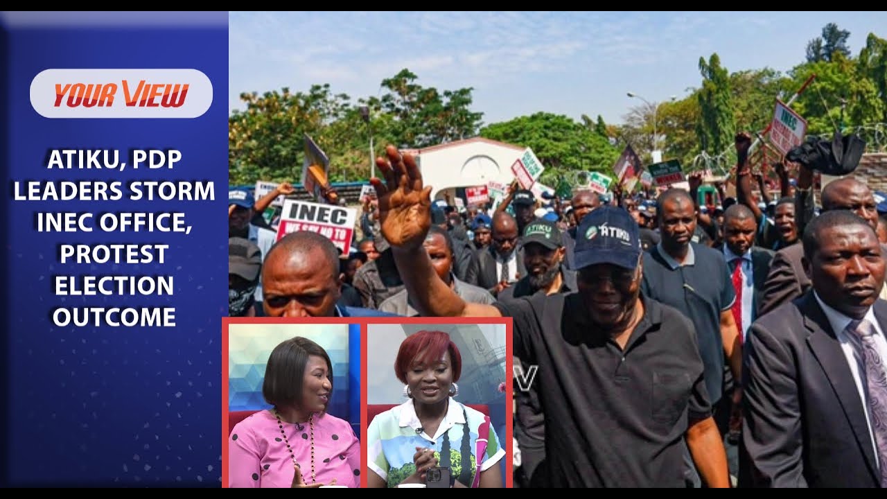 WATCH VIDEO: Atiku Leads PDP Govs, Leaders To Protest At INEC Headquarters