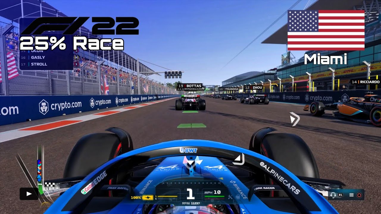 F1 2022 GAME | 25% Race Miami - Esteban Ocon | PS4 Gameplay