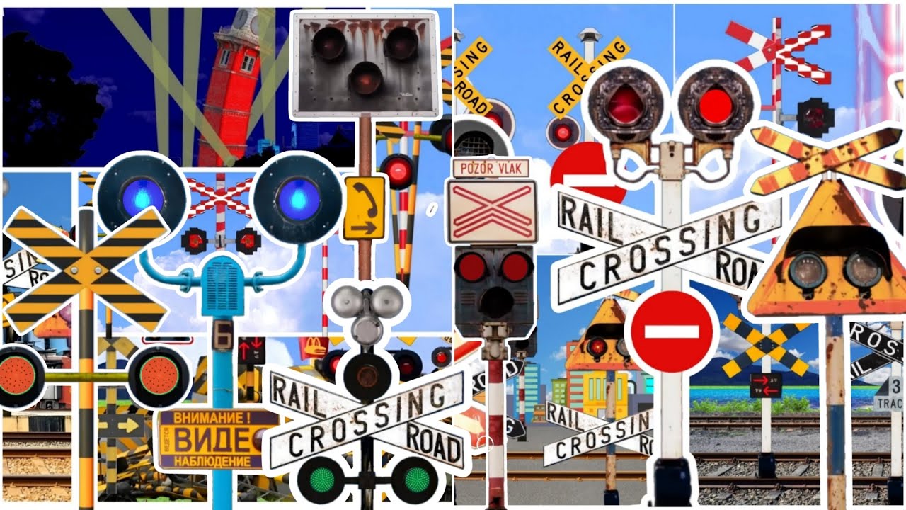 【踏切アニメ】FUMIKIRI  踏切  Part 1 Kumpulan vidio palang pintu kereta api panjang montage Train and sign !