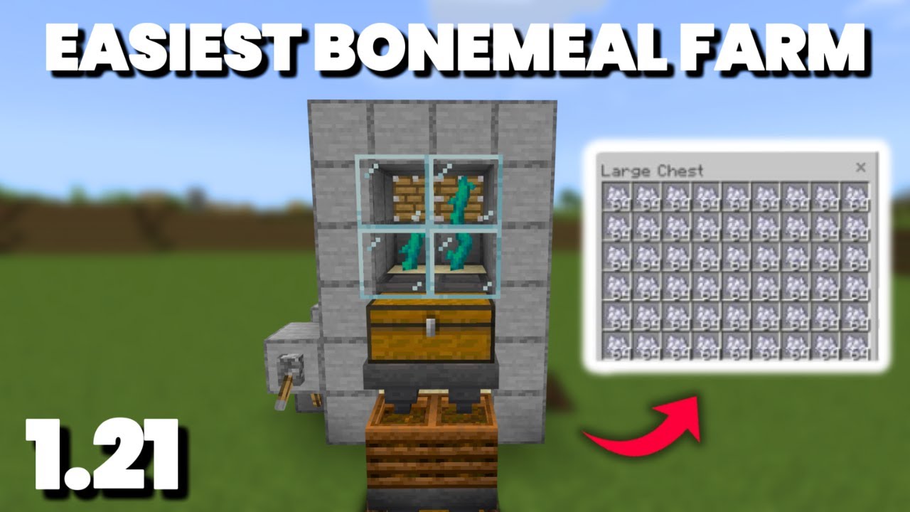 1.21 MINECRAFT BONEMEAL FARM TUTORIAL FOR BEDROCK EDITION - EASY AND FAST!