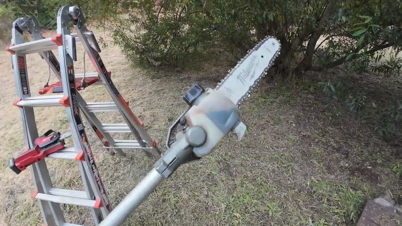 My simple tree trimming set up (battery powered)