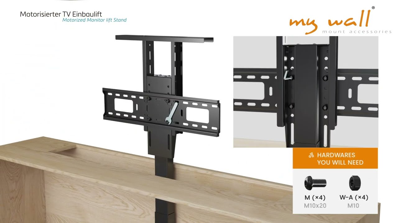 HP 63-1 L & HP 63-2 L my wall - Motorisierter TV-Lift zum Einbau in M&ouml;bel mit SMART HOME Steuerung