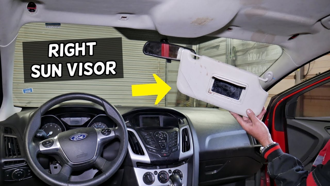 FORD FOCUS MK3 PASSENGER SUN VISOR REPLACEMENT REMOVAL, RIGHT SUNVISOR
