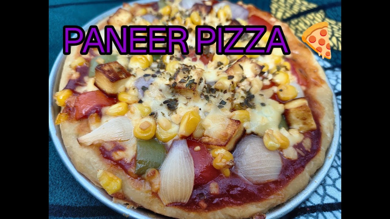 Paneer Pizza (🍕 base also made at home without yeast)😋🤤👌🏻