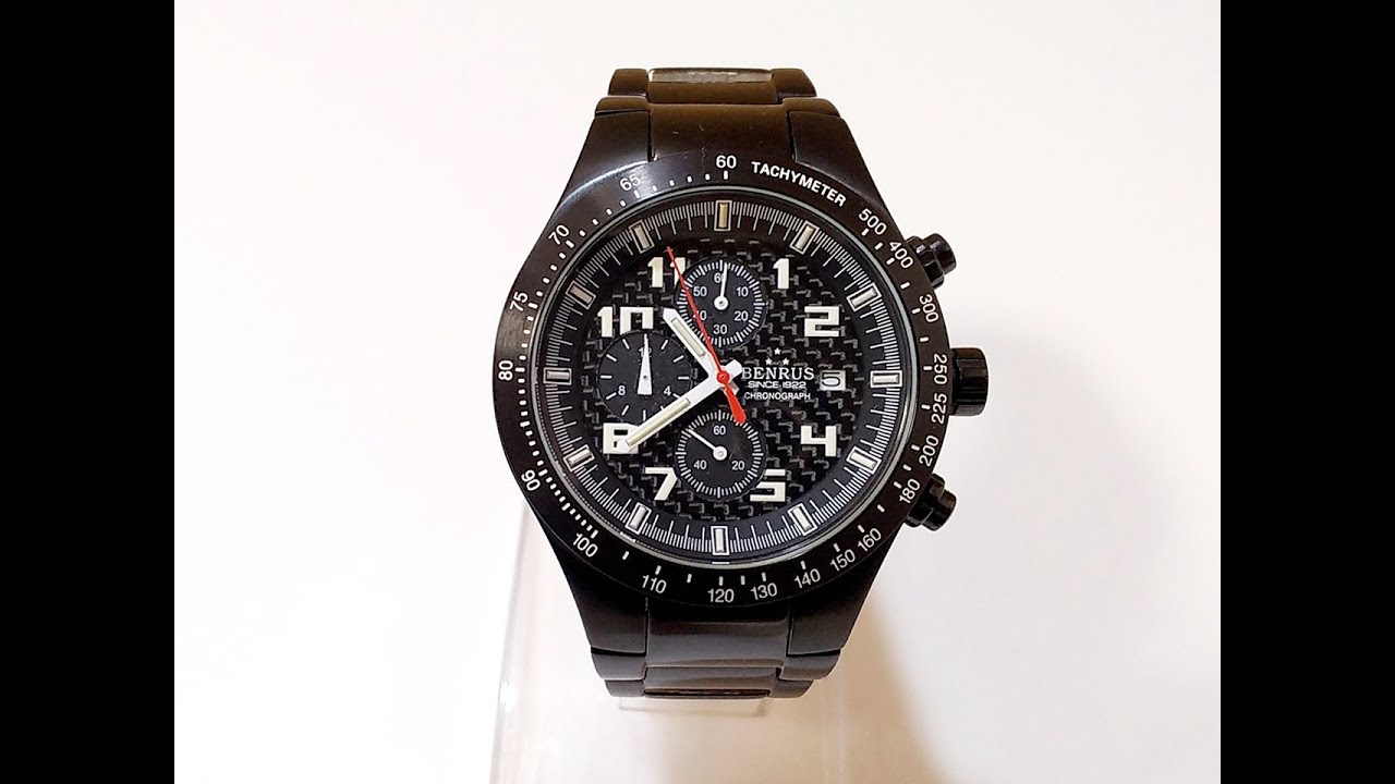 BENRUS BR003 Chronograph Watch MIYOTA Movement 0S10