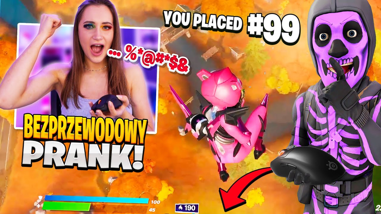 BEZPRZEWODOWA myszka PRANK na DZIEWCZYNIE w Fortnite ... 🖱️ (PŁAKAŁA!)
