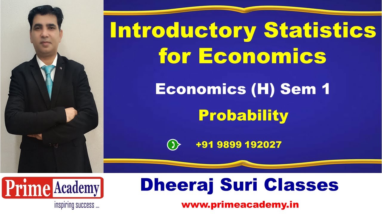 Probability Lecture #1 | Introductory Statistics for Economics | Economics (H) Semester 1 | DU, UGCF
