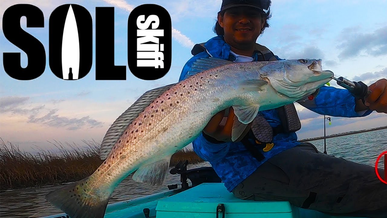 Solo Skiff Maiden Voyage | Another BIG Trout | Down South Lure Burner Shad Roulette!