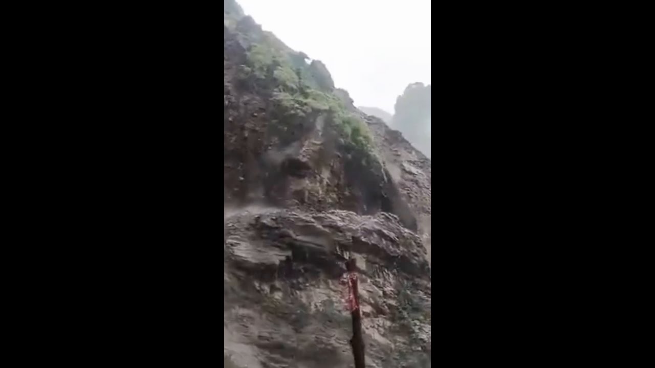 Rains Unleash  Mountain Landslide