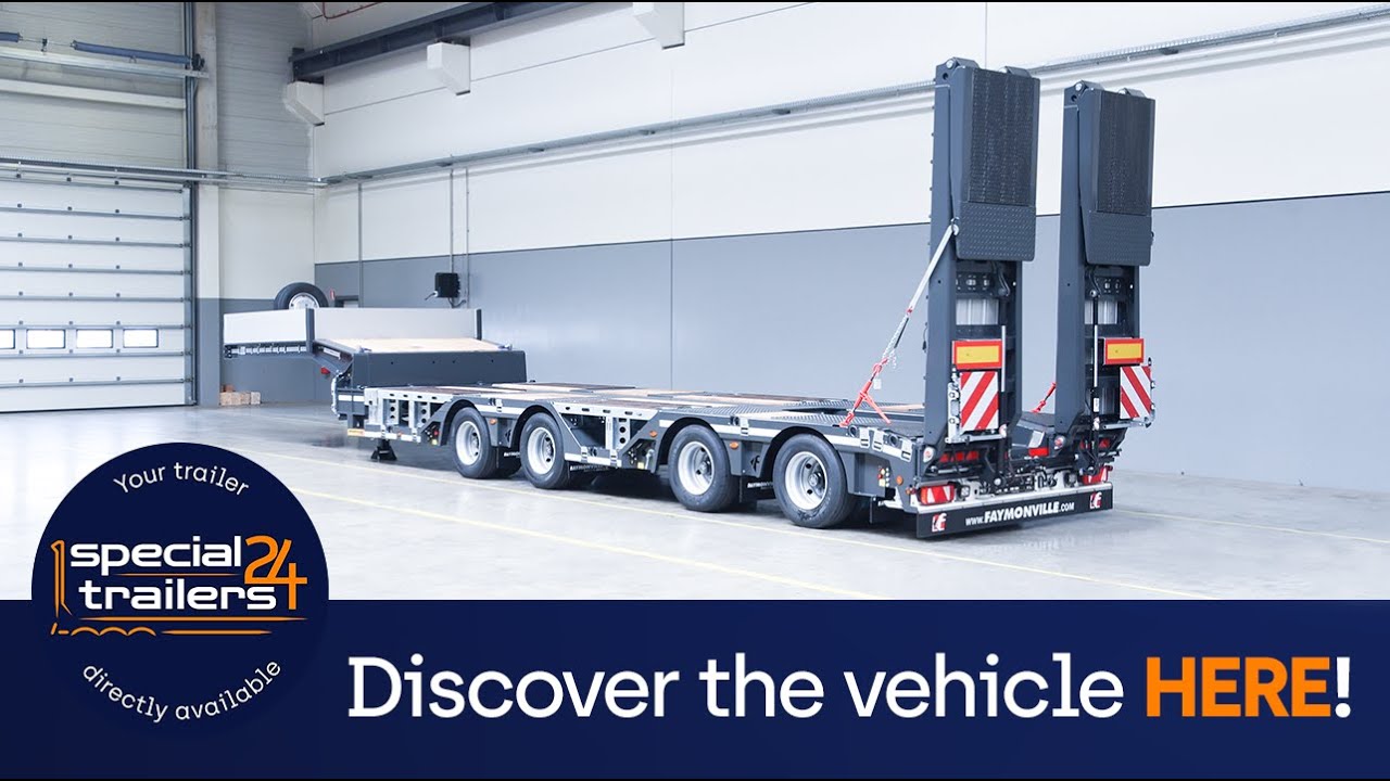 Faymonville - MultiMAX extendable semi-trailer w/ 4 axles, excavator trough & double ramps