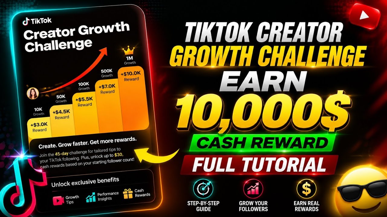 TikTok Creator Growth Challenge 2026 | Earn $10,000 Cash Reward Full Tutorial