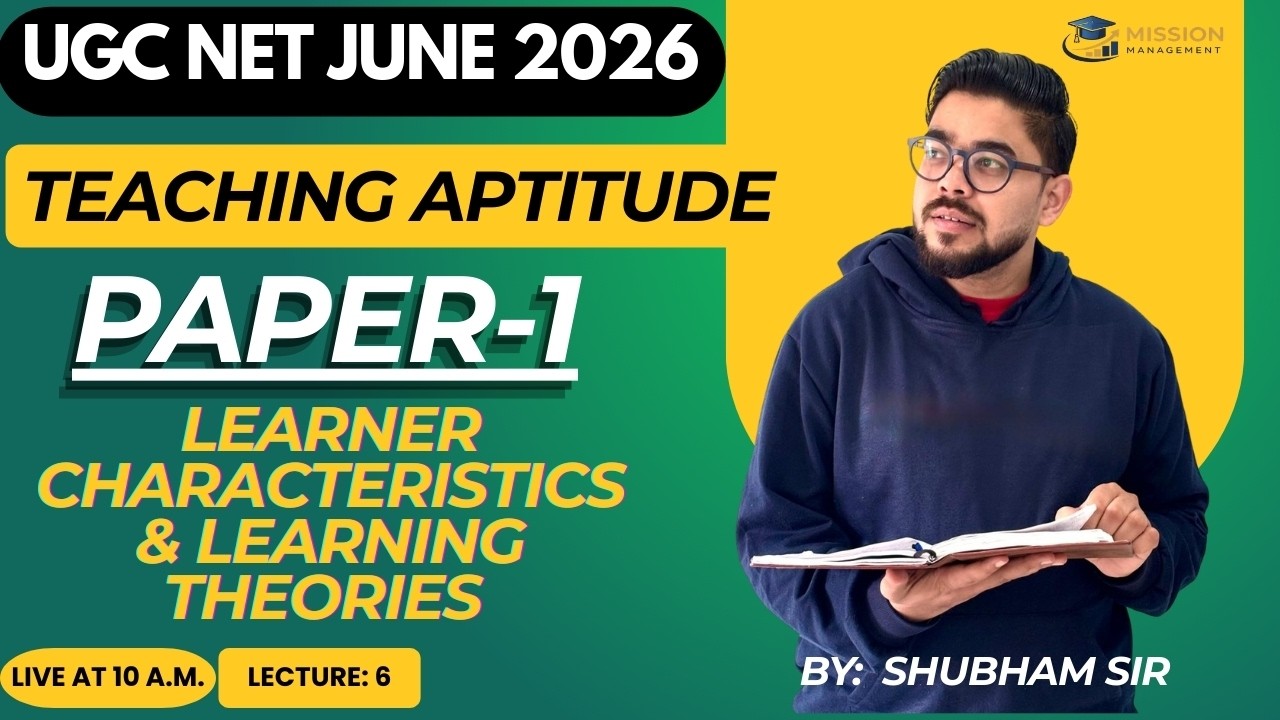 UGC NET June 2026 Teaching Aptitude | Complete Paper 1 Series | Lecture 6 By Shubham Sir I Paper 1