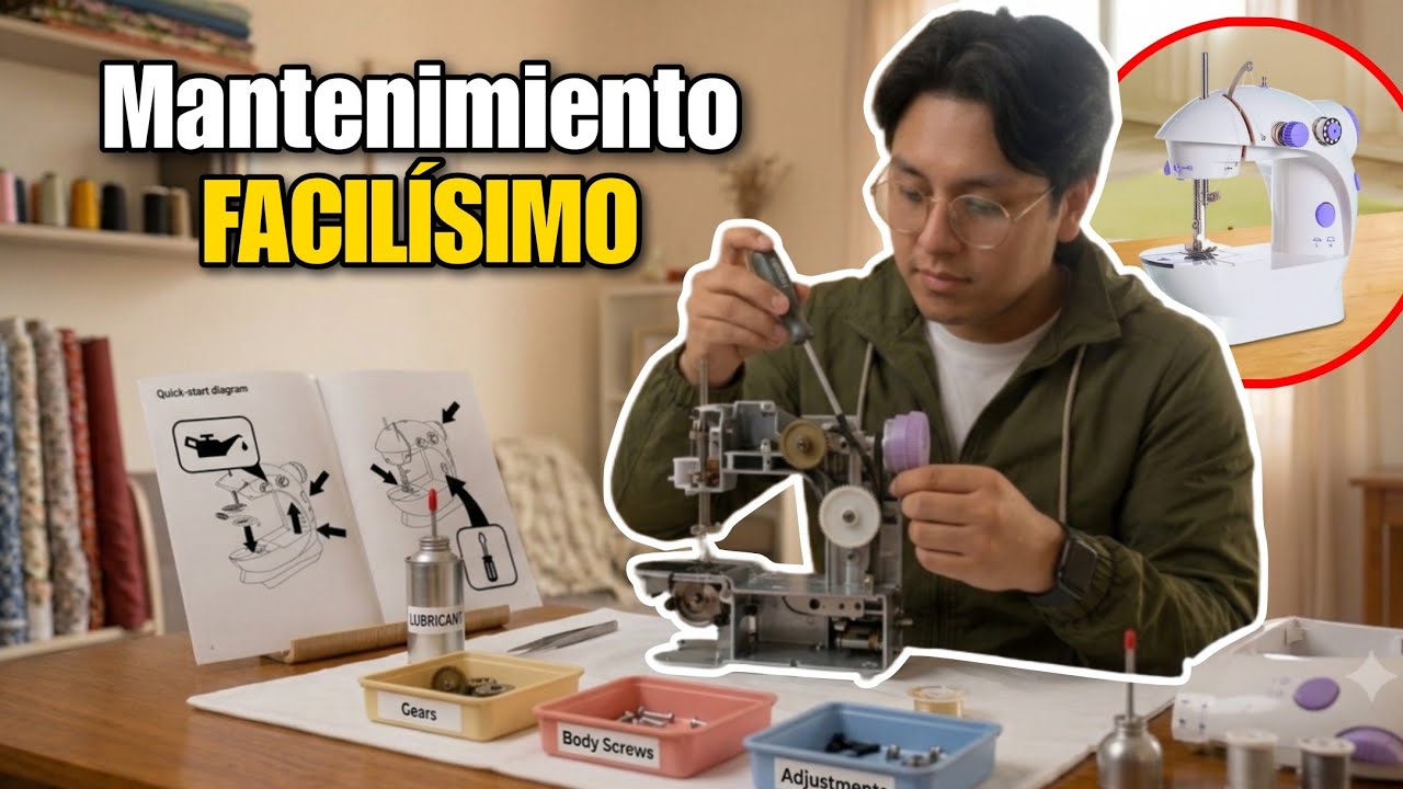 Te Enseño Como Darle MANTENIMIENTO a tu Mini Maquina de Coser (Aceitar/Engrasar)