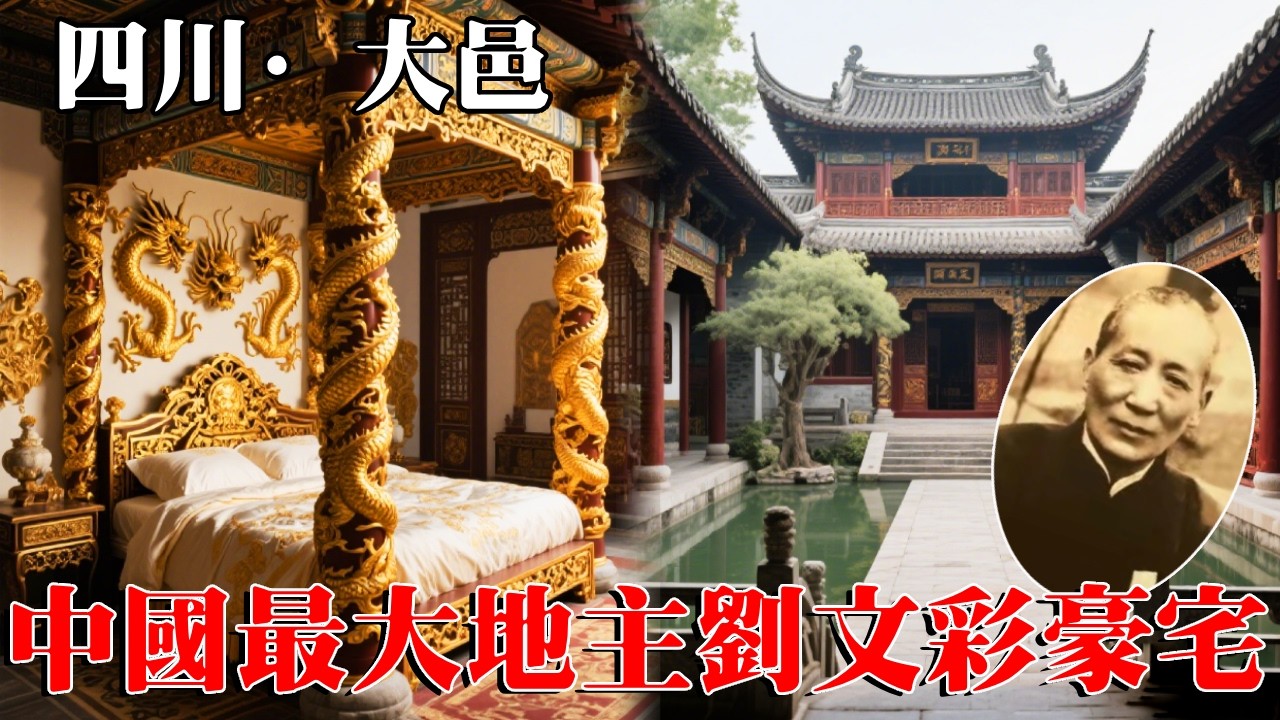 實拍中國最大地主劉文彩豪宅，鑲金龍柱做床、娶5房嬌妻美妾，土皇帝生活奢華的超乎想像【大海去旅行】