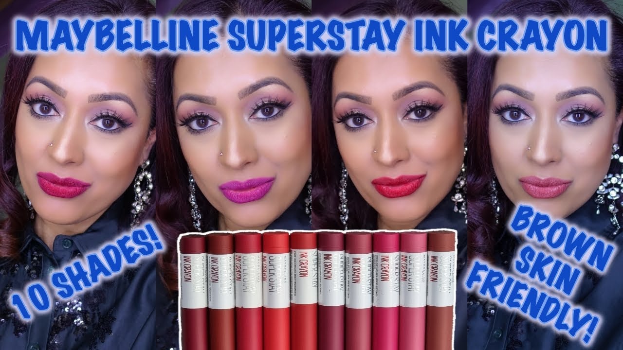 TEN Maybelline SuperStay MATTE Ink Crayon LIP SWATCHES!