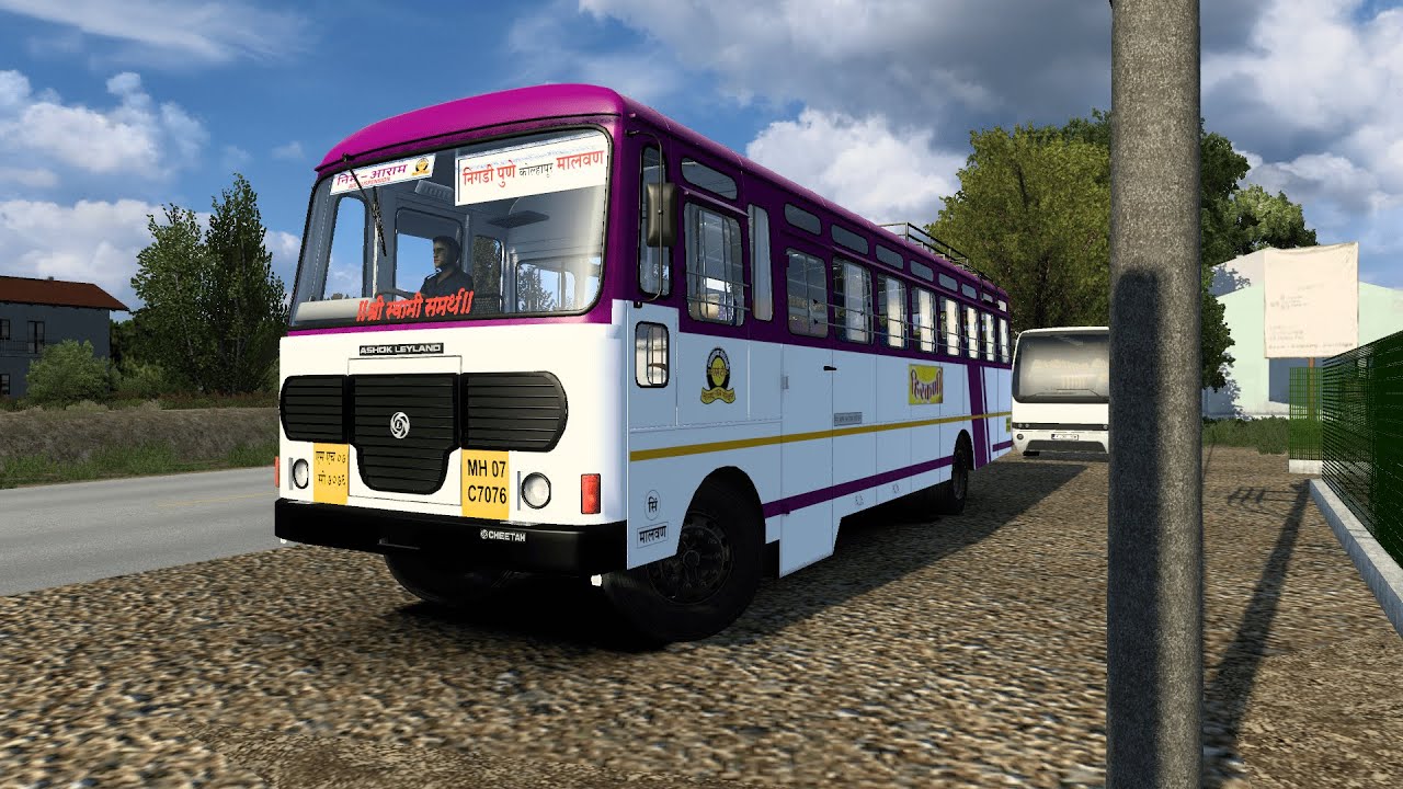 MSRTC Ashok Leyland HIRKANI bus on Malvan To Pune route In Euro Truck Simulator 2