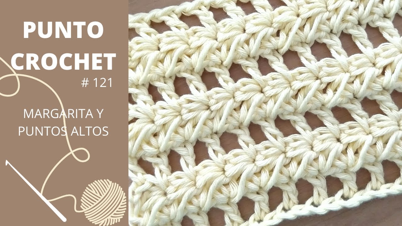 Punto fantasía a crochet # 121 Margaritas y puntos altos