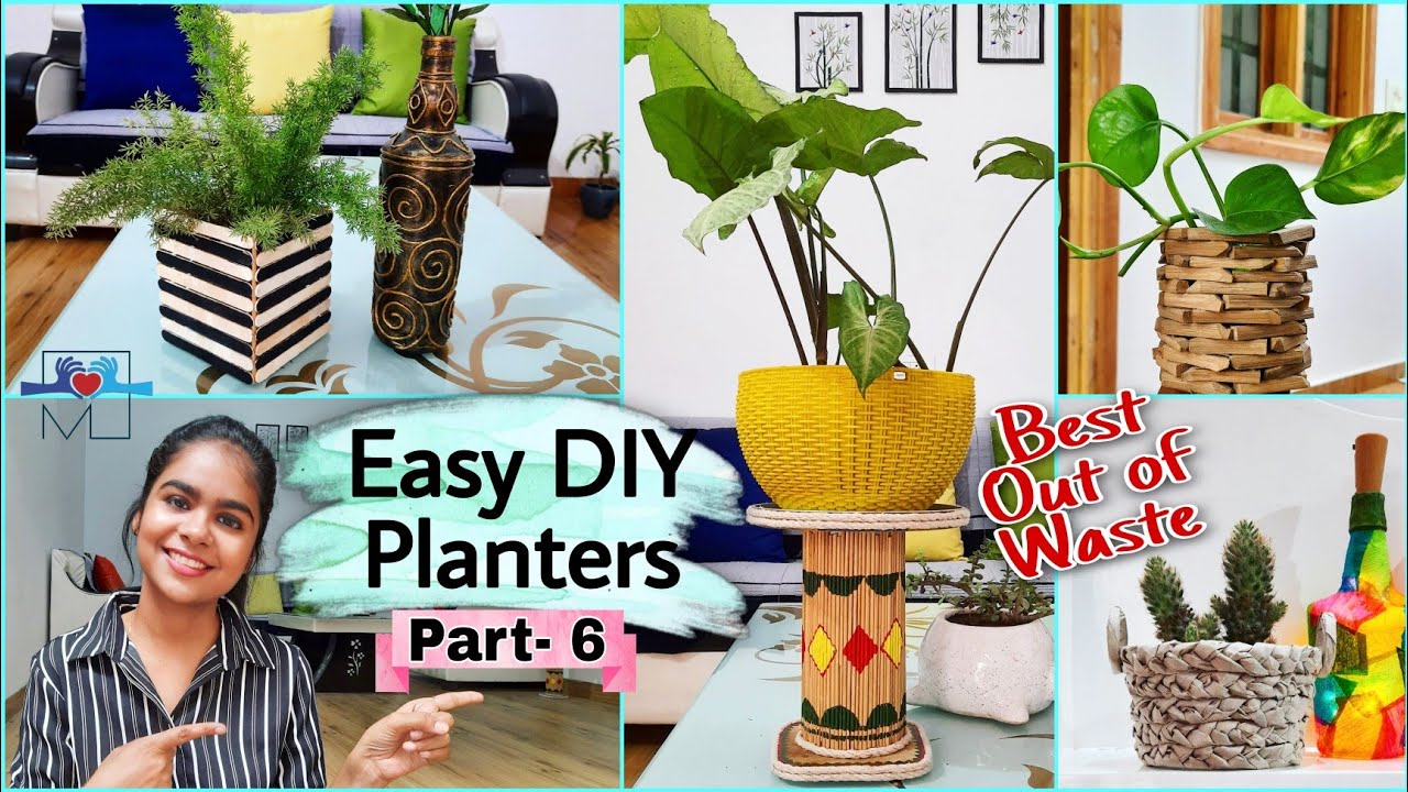 4 Boho Style Planters | Easy DIY Planters from Waste Materials | Garden Decor Ideas