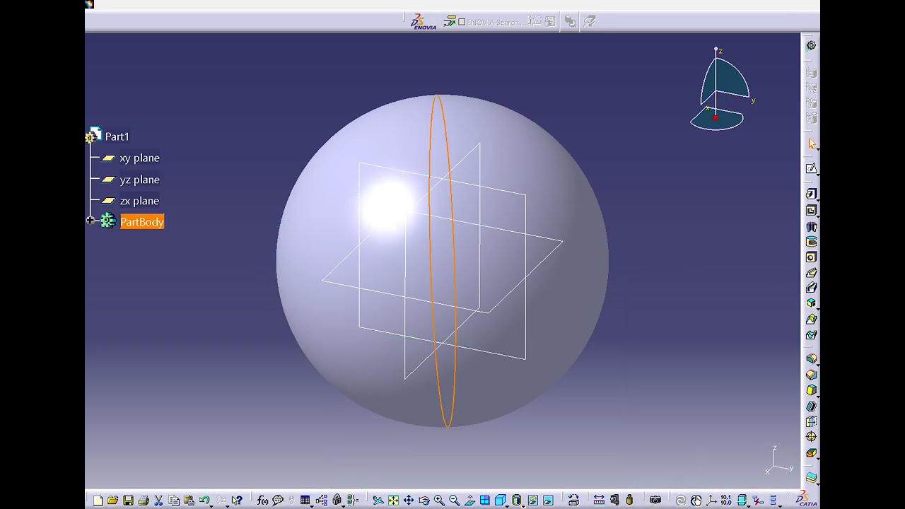 CATIA V5 for Beginners: 3D Sphere & Apply Material - 8