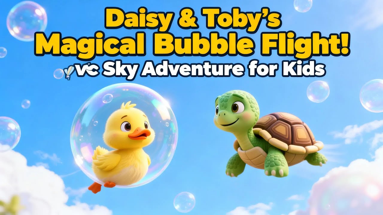 Daisy & Toby’s Magical Bubble Flight! 🎈 Sky Adventure for Kids | KindyCue